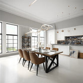 Noir Railway Sleeper Large 2.2m Dining Table with Toronto Dining Chairs - Pendle Village Furniture